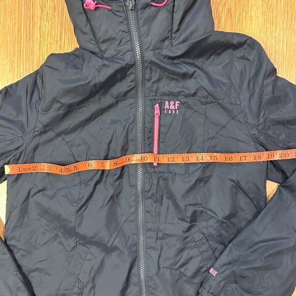 Abercrombie & Fitch Navy Hooded Rain Jacket - L - Picture 10 of 11